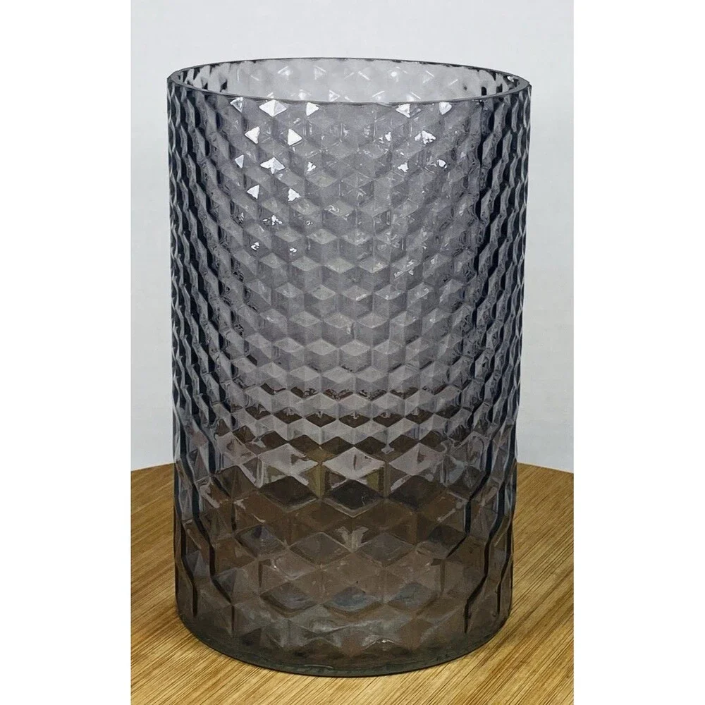 Diamond Cut Glass Vase 7.5”x4.5”